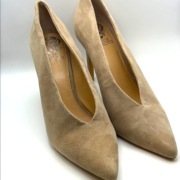 Vince Camuto Anika Camel Suede Pumps Size 9.5 - Picture 1 of 5